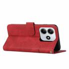 For Redmi Note 14 5G Stitching Calf Texture Buckle Leather Phone Case(Red) - 3