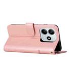 For Redmi Note 14 5G Stitching Calf Texture Buckle Leather Phone Case(Rose Gold) - 3