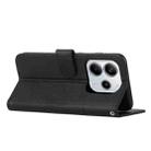 For Redmi Note 14 4G 164.84mm Stitching Calf Texture Buckle Leather Phone Case(Black) - 3