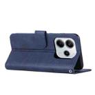 For Redmi Note 14 4G 164.84mm Stitching Calf Texture Buckle Leather Phone Case(Blue) - 3