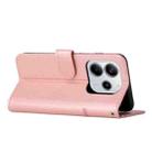 For Redmi Note 14 4G 164.84mm Stitching Calf Texture Buckle Leather Phone Case(Rose Gold) - 3
