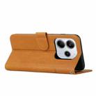 For Redmi Note 14 4G 164.84mm Stitching Calf Texture Buckle Leather Phone Case(Yellow) - 3