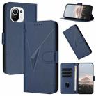 For Xiaomi Mi 11 Triangle Pattern Buckle Clasp Leather Phone Case(Royal Blue) - 1