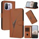 For Xiaomi Mi 11 Pro Triangle Pattern Buckle Clasp Leather Phone Case(Brown) - 1