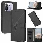 For Xiaomi Mi 11 Pro Triangle Pattern Buckle Clasp Leather Phone Case(Black) - 1