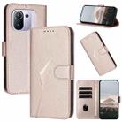 For Xiaomi Mi 11 Pro Triangle Pattern Buckle Clasp Leather Phone Case(Rose Gold) - 1