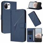 For Xiaomi Mi 11 Lite Triangle Pattern Buckle Clasp Leather Phone Case(Royal Blue) - 1