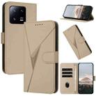 For Xiaomi 13 Pro Triangle Pattern Buckle Clasp Leather Phone Case(Gold) - 1