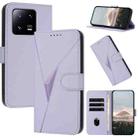 For Xiaomi 13 Pro Triangle Pattern Buckle Clasp Leather Phone Case(Light Purple) - 1