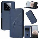 For Xiaomi 14 Pro Triangle Pattern Buckle Clasp Leather Phone Case(Royal Blue) - 1