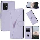For Xiaomi Poco M5 Triangle Pattern Buckle Clasp Leather Phone Case(Light Purple) - 1