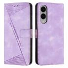 For Samsung Galaxy S25 Edge 5G Dream Triangle Leather Phone Case with Lanyard(Purple) - 1