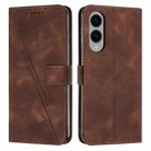 For Samsung Galaxy S25 Edge 5G Dream Triangle Leather Phone Case with Lanyard(Brown) - 1
