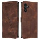 For Samsung Galaxy S25 FE 5G Dream Triangle Leather Phone Case with Lanyard(Brown) - 1