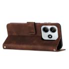For Redmi Note 14 4G 163.25mm Dream Triangle Leather Phone Case with Long Lanyard(Brown) - 3