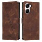 For Redmi Turbo 4 / Xiaomi Poco X7 Pro Dream Triangle Leather Phone Case with Long Lanyard(Brown) - 1