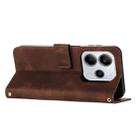 For Redmi Note 14 4G 164.84mm Dream Triangle Leather Phone Case with Long Lanyard(Brown) - 3