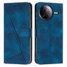 For Redmi K80 / K80 Pro Dream Triangle Leather Phone Case with Long Lanyard(Blue) - 1