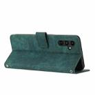 For Samsung Galaxy S25 / S24 5G Skin Feel Stripe Pattern Leather Phone Case with Long Lanyard(Green) - 3