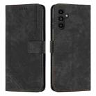 For Samsung Galaxy S25 / S24 5G Skin Feel Stripe Pattern Leather Phone Case with Long Lanyard(Black) - 1