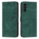 For Samsung Galaxy S25+ / S24+ 5G Skin Feel Stripe Pattern Leather Phone Case with Long Lanyard(Green) - 1