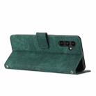 For Samsung Galaxy S25+ / S24+ 5G Skin Feel Stripe Pattern Leather Phone Case with Long Lanyard(Green) - 3