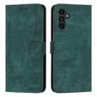 For Samsung Galaxy S25 FE 5G Skin Feel Stripe Pattern Leather Phone Case with Lanyard(Green) - 1