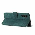 For Samsung Galaxy S25 FE 5G Skin Feel Stripe Pattern Leather Phone Case with Lanyard(Green) - 3