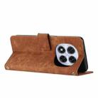 For Redmi Note 14 Pro 5G Skin Feel Stripe Pattern Leather Phone Case with Long Lanyard(Brown) - 3