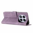 For Redmi Note 14 Pro 5G Skin Feel Stripe Pattern Leather Phone Case with Long Lanyard(Purple) - 3