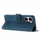 For Redmi Turbo 4 / Xiaomi Poco X7 Pro Skin Feel Stripe Pattern Leather Phone Case with Long Lanyard(Blue) - 3
