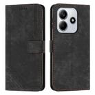 For Redmi Note 14 4G 163.25mm Skin Feel Stripe Pattern Leather Phone Case with Long Lanyard(Black) - 1