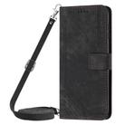 For Redmi Note 14 4G 163.25mm Skin Feel Stripe Pattern Leather Phone Case with Long Lanyard(Black) - 2