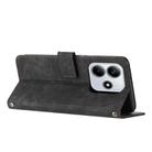 For Redmi Note 14 4G 163.25mm Skin Feel Stripe Pattern Leather Phone Case with Long Lanyard(Black) - 3