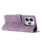 For Redmi Note 14 4G 163.25mm Skin Feel Stripe Pattern Leather Phone Case with Long Lanyard(Purple) - 3
