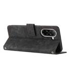 For Redmi A5 5G 171.7mm / Poco C71 Skin Feel Stripe Pattern Leather Phone Case with Long Lanyard(Black) - 3