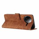For Redmi K80 / K80 Pro Skin Feel Stripe Pattern Leather Phone Case with Long Lanyard(Brown) - 3