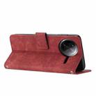 For Redmi K80 / K80 Pro Skin Feel Stripe Pattern Leather Phone Case with Long Lanyard(Red) - 3