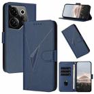 For Tecno Camon 20 Premier Triangle Pattern Buckle Clasp Leather Phone Case(Royal Blue) - 1