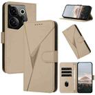 For Tecno Camon 20 Premier Triangle Pattern Buckle Clasp Leather Phone Case(Gold) - 1