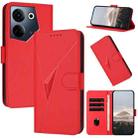 For Tecno Camon 20 / Camon 20 Pro 4G Triangle Pattern Buckle Clasp Leather Phone Case(Red) - 1