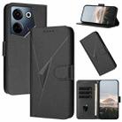 For Tecno Camon 20 / Camon 20 Pro 4G Triangle Pattern Buckle Clasp Leather Phone Case(Black) - 1