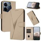 For Tecno Camon 20 / Camon 20 Pro 4G Triangle Pattern Buckle Clasp Leather Phone Case(Gold) - 1