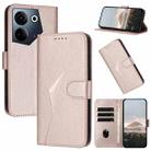 For Tecno Camon 20 / Camon 20 Pro 4G Triangle Pattern Buckle Clasp Leather Phone Case(Rose Gold) - 1