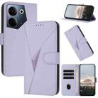 For Tecno Camon 20 / Camon 20 Pro 4G Triangle Pattern Buckle Clasp Leather Phone Case(Light Purple) - 1