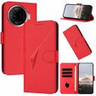 For Tecno Camon 30 Pro Triangle Pattern Buckle Clasp Leather Phone Case(Red) - 1