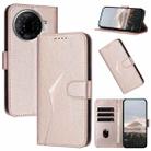 For Tecno Camon 30 Pro Triangle Pattern Buckle Clasp Leather Phone Case(Rose Gold) - 1