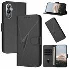 For Tecno Pova 4 Triangle Pattern Buckle Clasp Leather Phone Case(Black) - 1