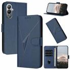 For Tecno Pova 4 Triangle Pattern Buckle Clasp Leather Phone Case(Royal Blue) - 1