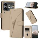 For Tecno Pova 6 Neo Triangle Pattern Buckle Clasp Leather Phone Case(Gold) - 1